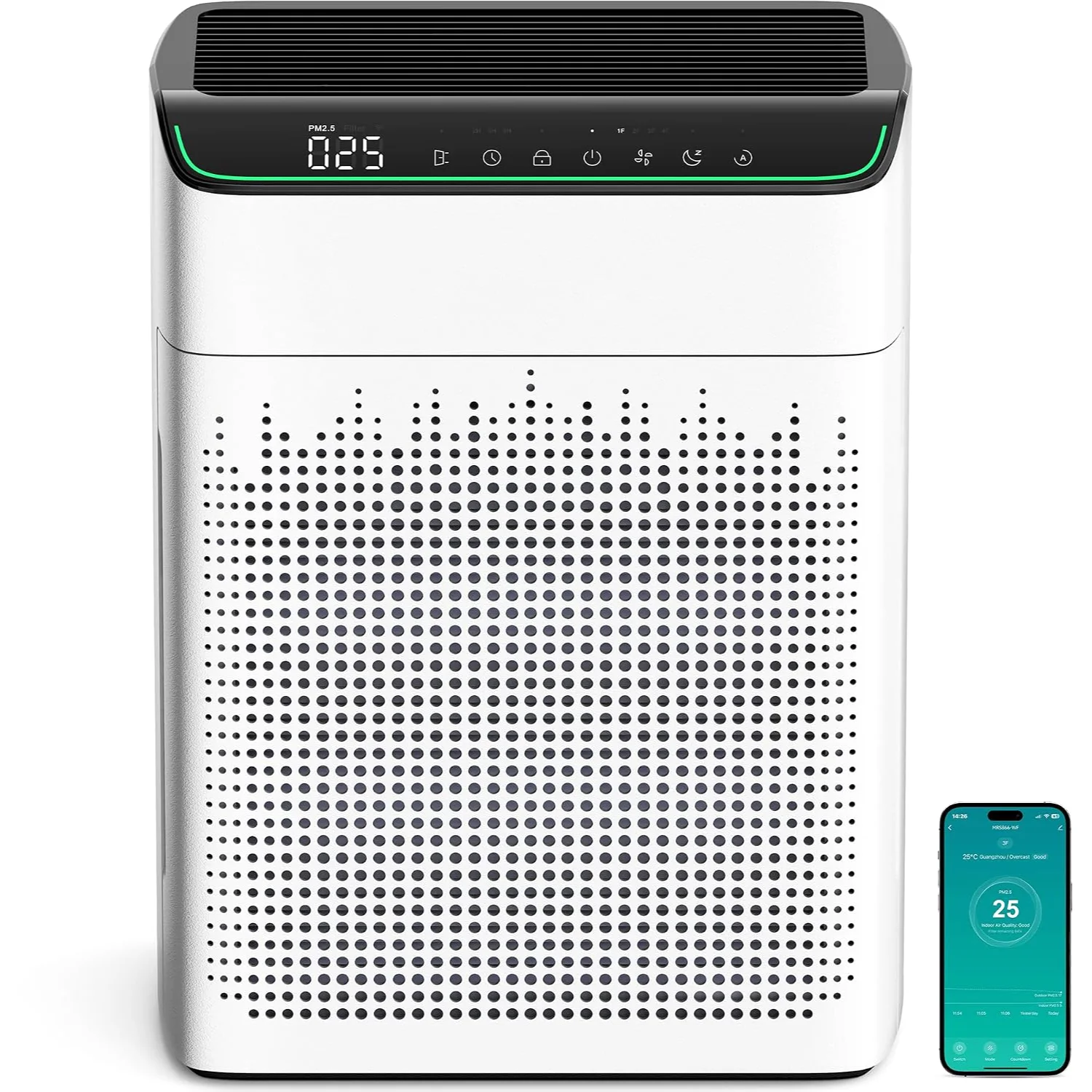 MERONTE 1690 sq ft purifier with dual side intake
